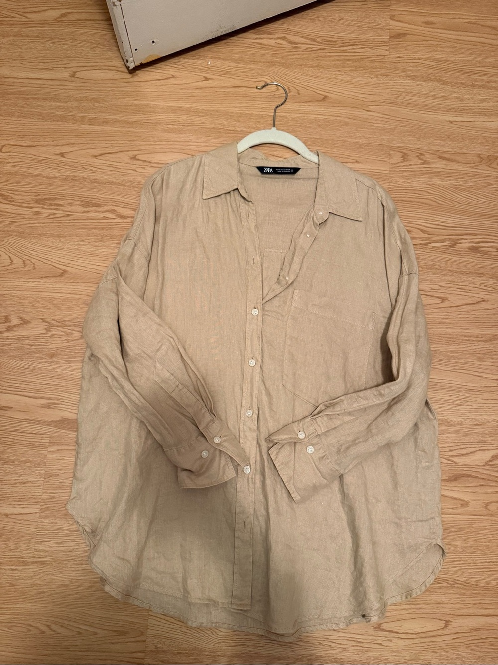 Zara Lightweight Linen like Shirt in Beige